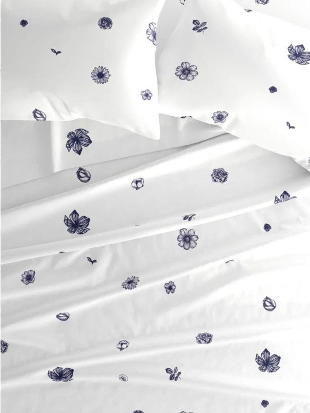 Home Collections Premium Ultra Soft Indigo Flowers Cal King  Sheet Set